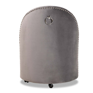   Modern European furniture - Studded Velvet Rolling Accent Chair - www.oroa.com | Oroa.com