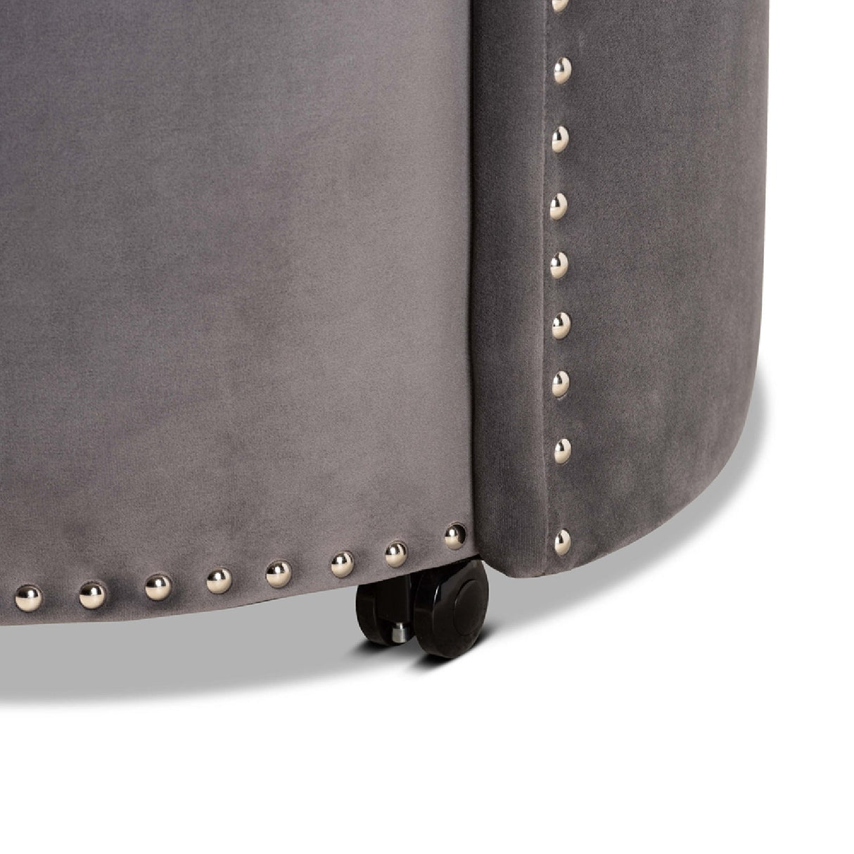   Modern European furniture - Studded Velvet Rolling Accent Chair - www.oroa.com | Oroa.com