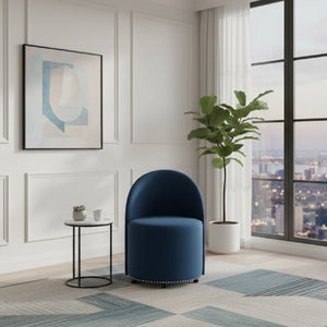   Modern European furniture - Studded Velvet Rolling Accent Chair - www.oroa.com | Oroa.com