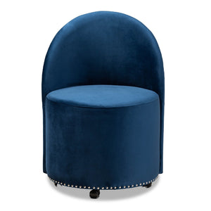   Modern European furniture - Studded Velvet Rolling Accent Chair - www.oroa.com | Oroa.com