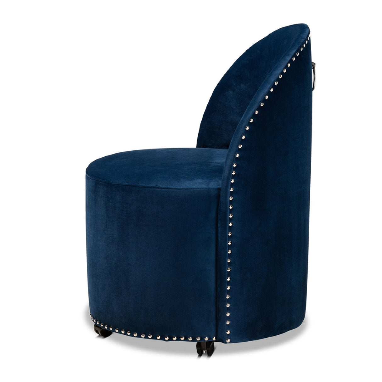   Modern European furniture - Studded Velvet Rolling Accent Chair - www.oroa.com | Oroa.com