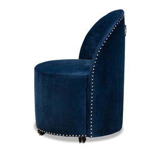   Modern European furniture - Studded Velvet Rolling Accent Chair - www.oroa.com | Oroa.com