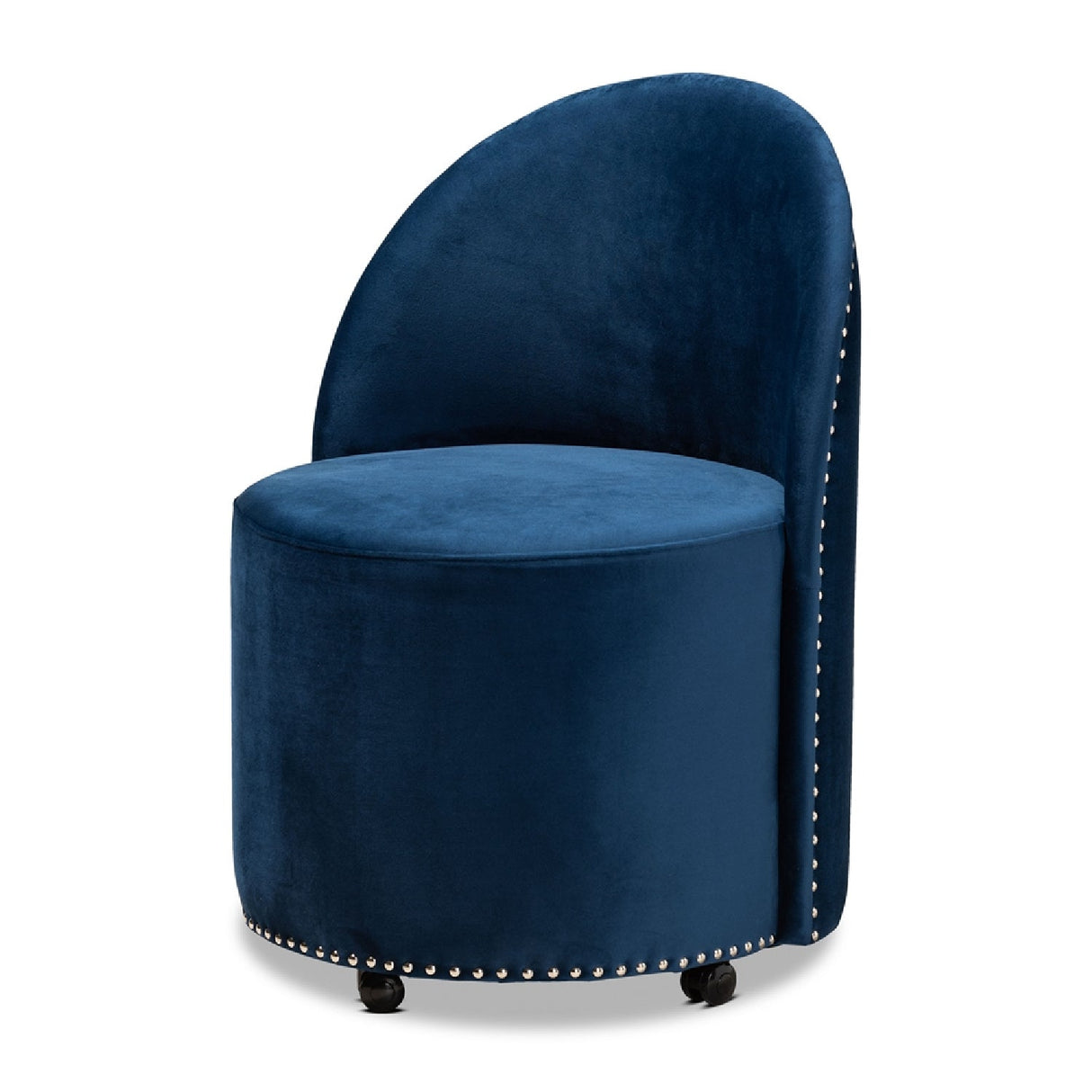   Modern European furniture - Studded Velvet Rolling Accent Chair - www.oroa.com | Oroa.com