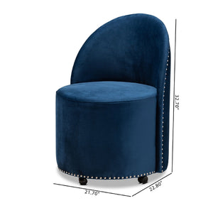   Modern European furniture - Studded Velvet Rolling Accent Chair - www.oroa.com | Oroa.com