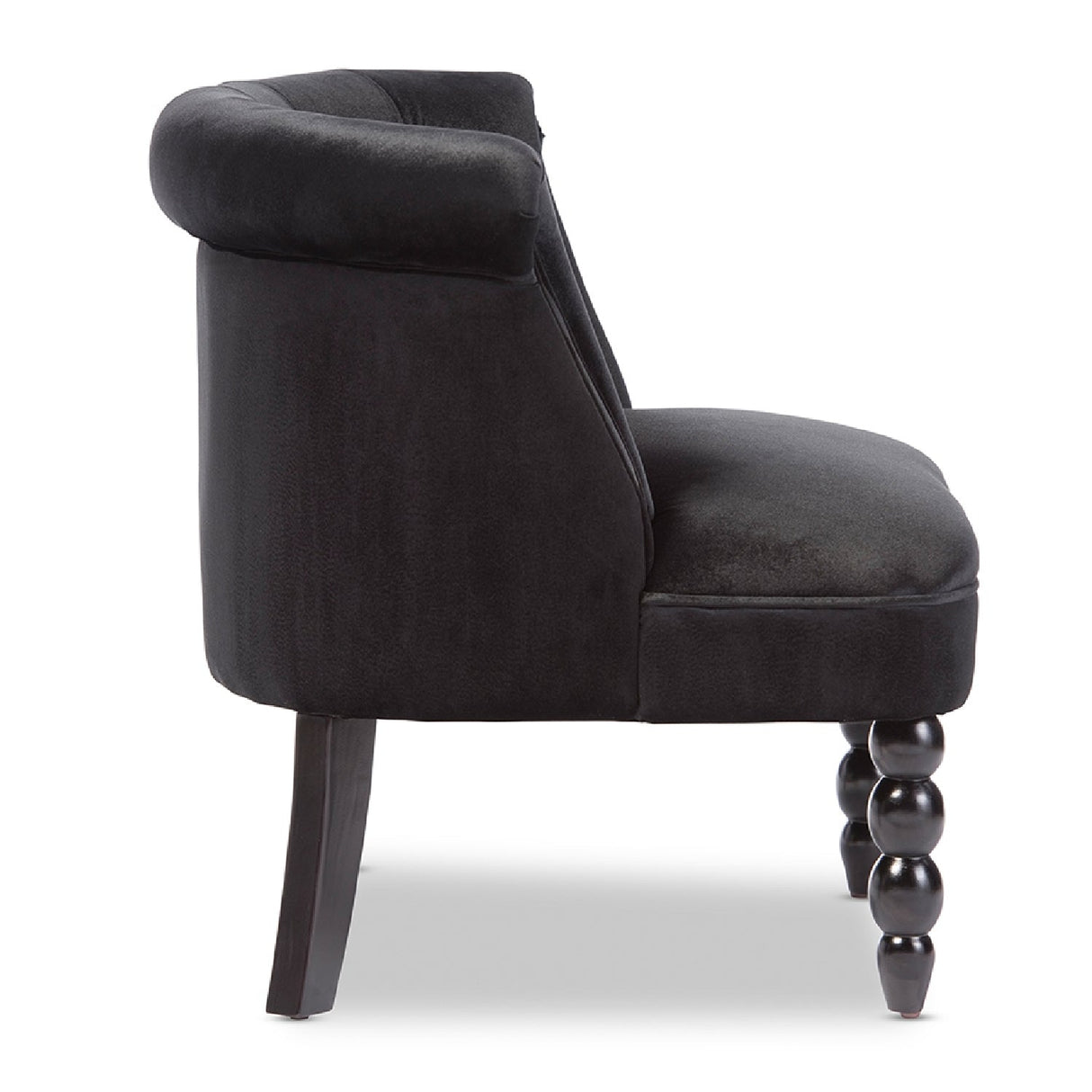   Modern European furniture - Black Velvet Vanity Accent Chair - www.oroa.com | Oroa.com