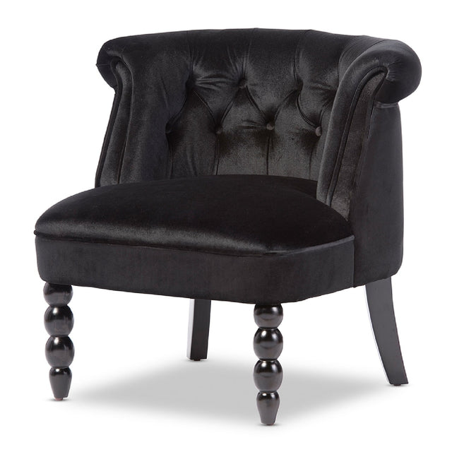 Modern European furniture - Black Velvet Vanity Accent Chair - www.oroa.com
