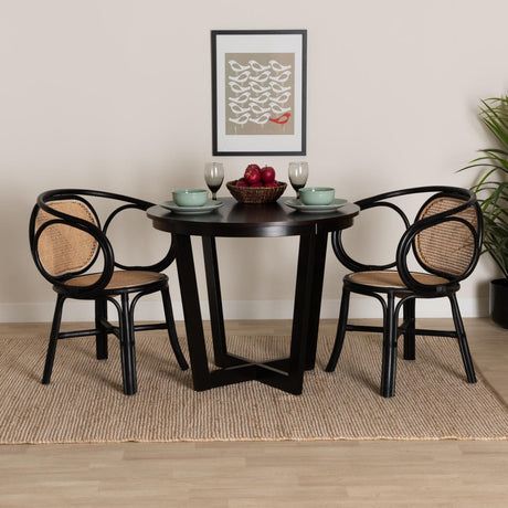   Modern European furniture - Black Framed Rattan Dining Chair - www.oroa.com | Oroa.com