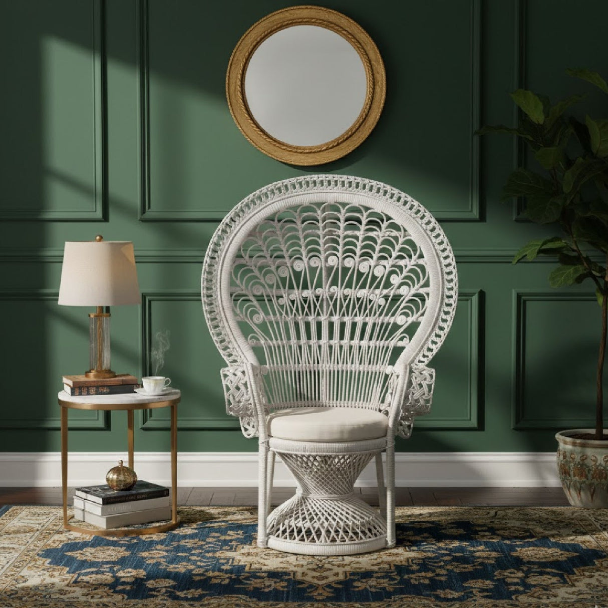   Modern European furniture - White Rattan Peacock Chair - www.oroa.com | Oroa.com