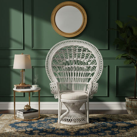   Modern European furniture - White Rattan Peacock Chair - www.oroa.com | Oroa.com