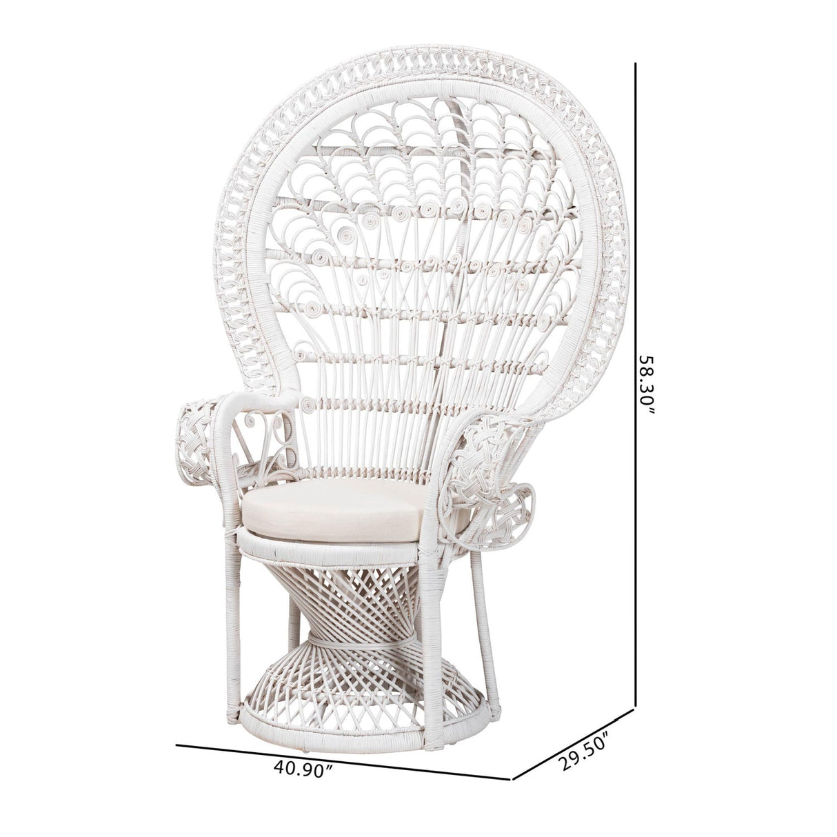   Modern European furniture - White Rattan Peacock Chair - www.oroa.com | Oroa.com