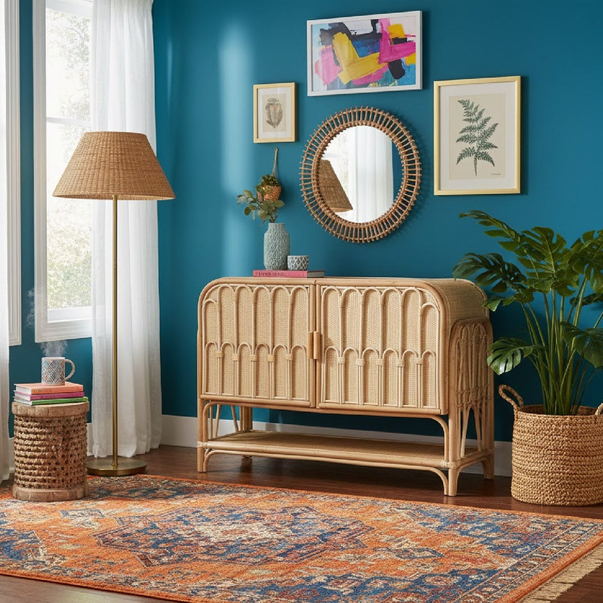   Modern European furniture - Curled Rattan Pole Cabinet - www.oroa.com | Oroa.com