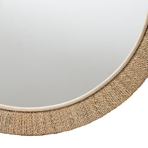   Modern European furniture - Woven Seagrass Round Wall Mirror - www.oroa.com | Oroa.com