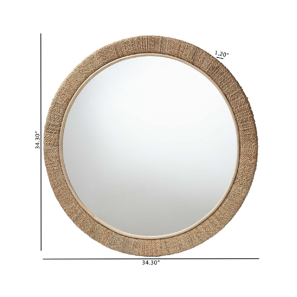   Modern European furniture - Woven Seagrass Round Wall Mirror - www.oroa.com | Oroa.com