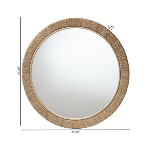   Modern European furniture - Woven Seagrass Round Wall Mirror - www.oroa.com | Oroa.com