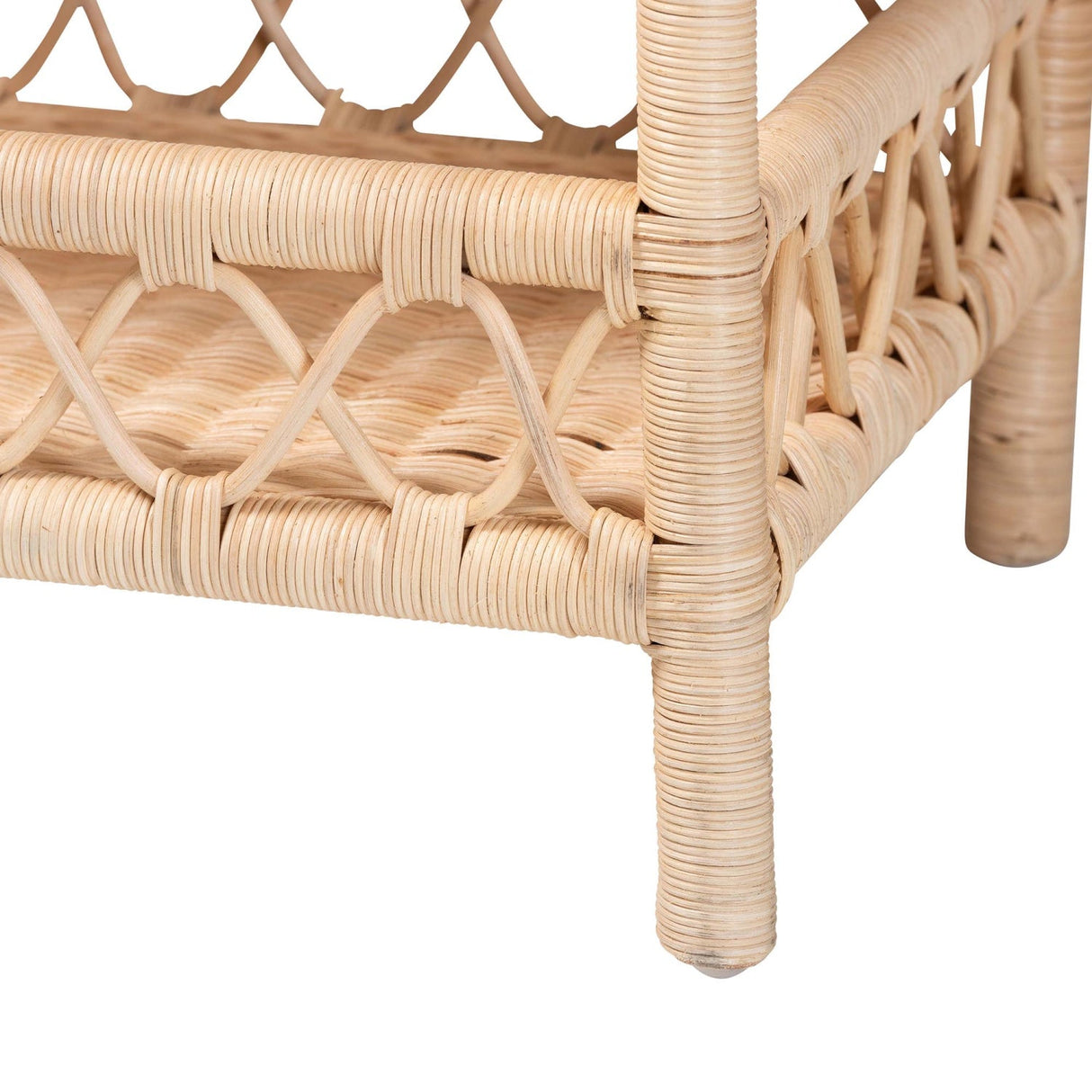   Modern European furniture -Rattan Scalloped 2 Tier End Table - www.oroa.com | Oroa.com