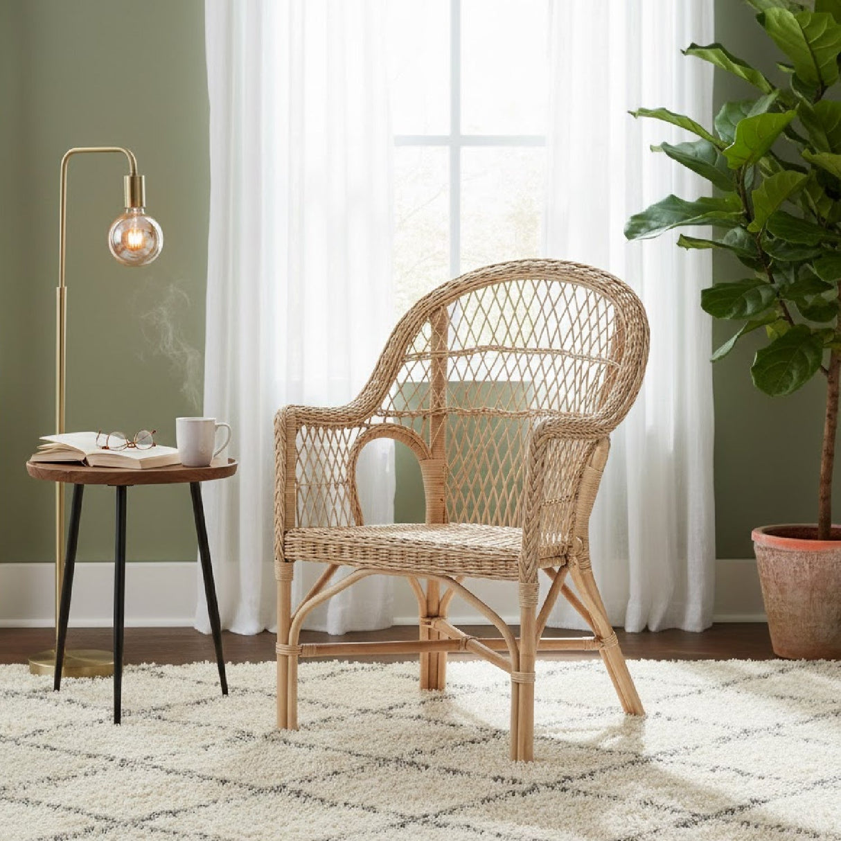   Modern European furniture - Natural Braided Rattan Lounge Chair - www.oroa.com | Oroa.com