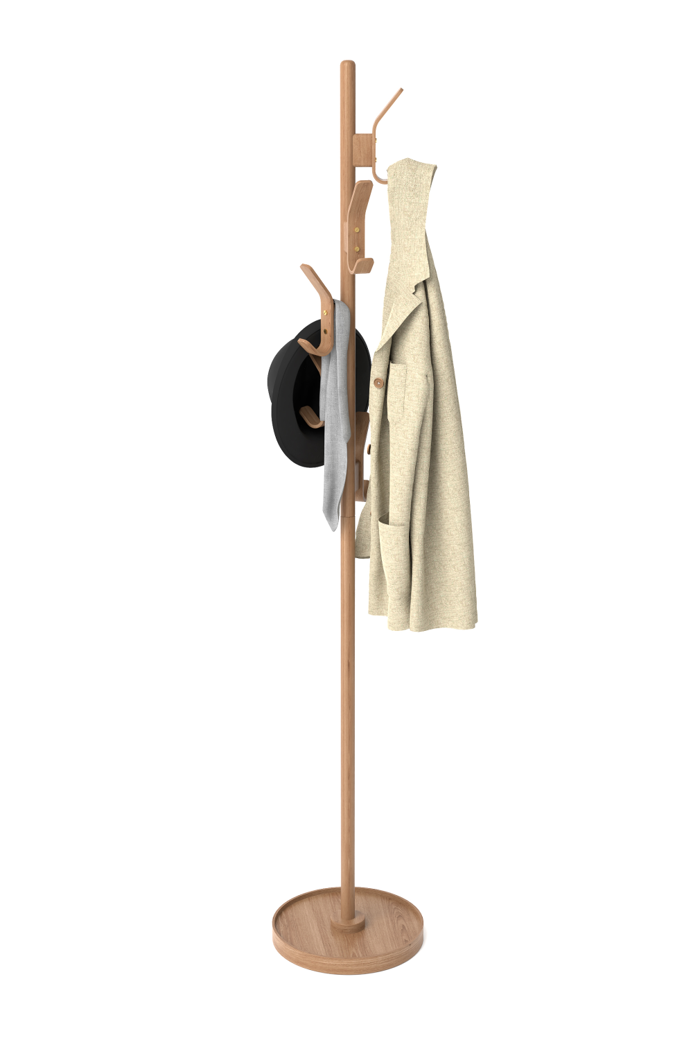   5-Hook Oak Coat Stand | Oroa.com