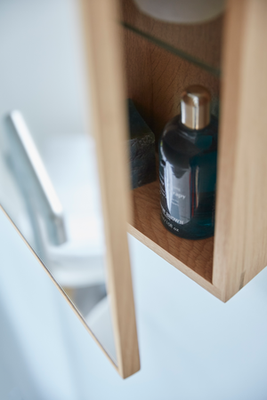   Oak Bathroom Cabinet with Mirror | Oroa.com