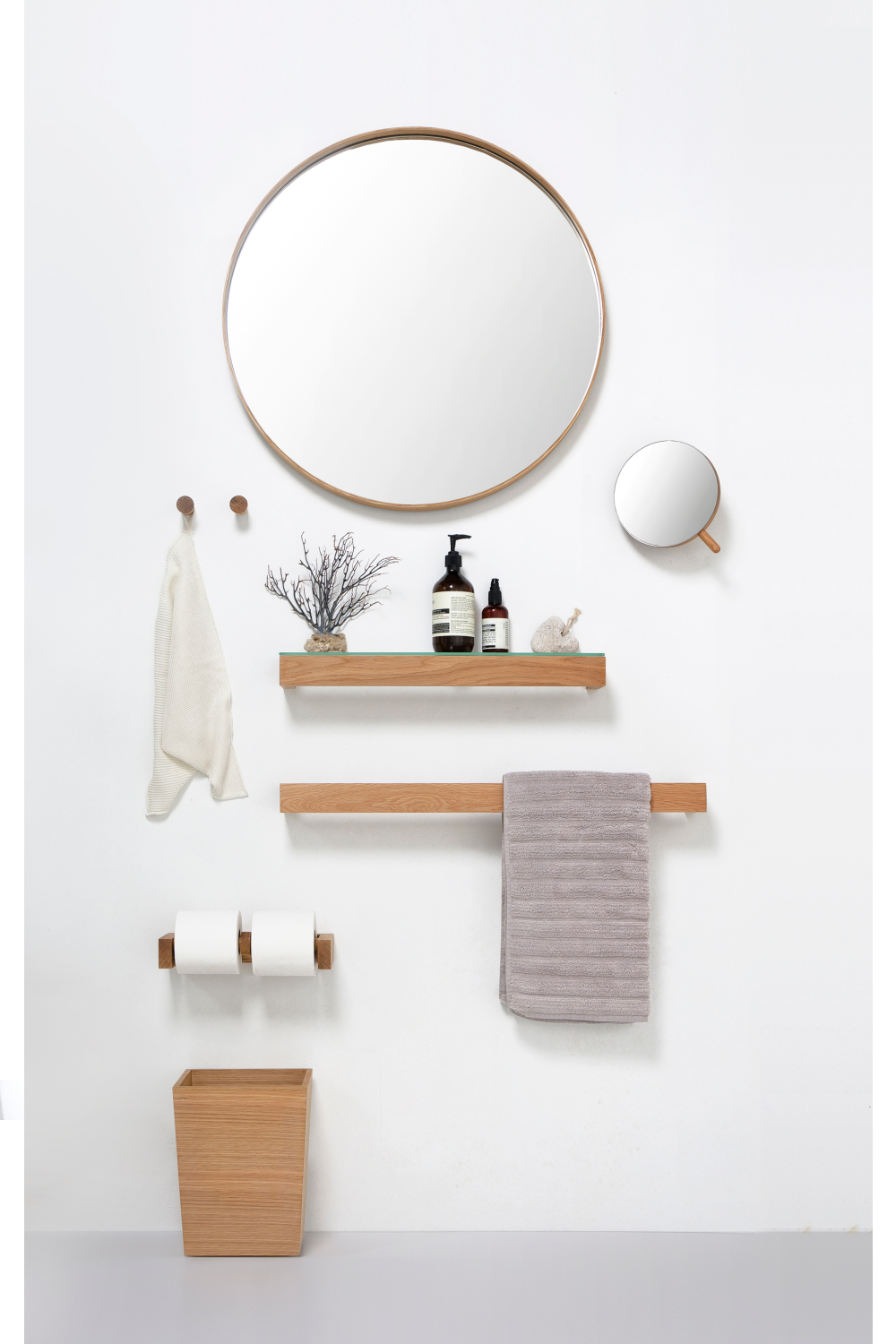   Oak Bathroom Towel Bar - 28” | Oroa.com