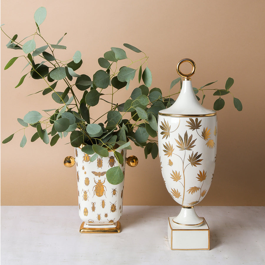   Gold Silhouettes Porcelain Vase | Oroa.com