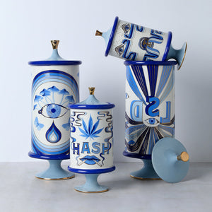   Blue-Toned Porcelain Weed Canister | Oroa.com