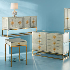   Antiqued Mirror 1-Drawer Side Table | Oroa.com