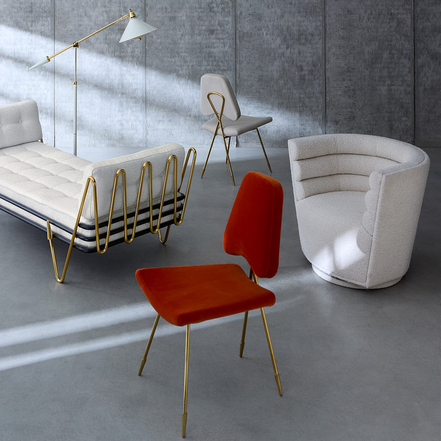   Channeled Bouclé Swivel Club Chair | Oroa.com