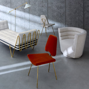   Channeled Bouclé Swivel Club Chair | Oroa.com