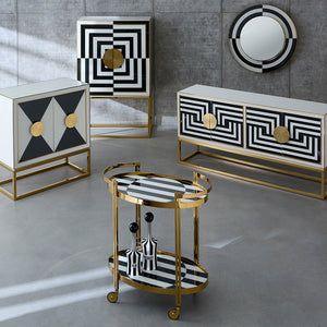   Painted Glass Bar Cart | Oroa.com