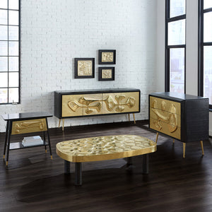   Hammered Brass 3-Drawer Chest | Oroa.com