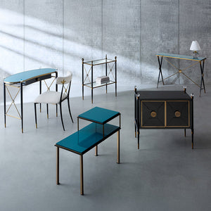   Teal Lacquered Telephone Table | Oroa.com