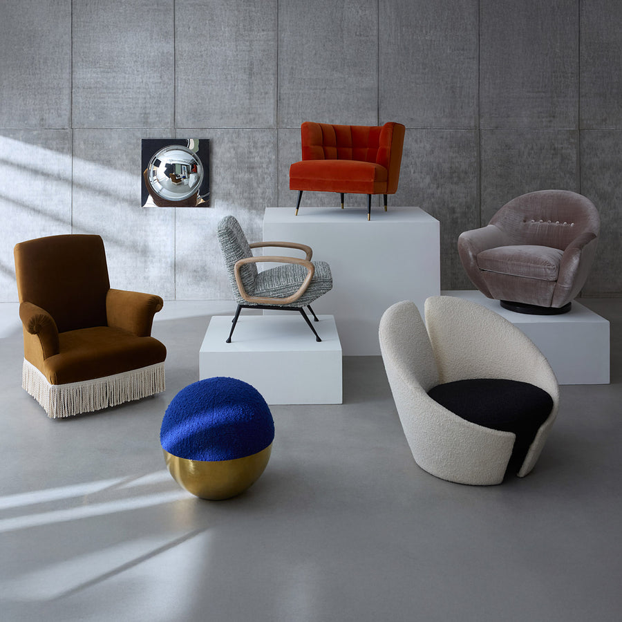   Honed Brass Round Tuffet | Oroa.com
