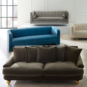   Orb Feet Velvet Sofa | Oroa.com