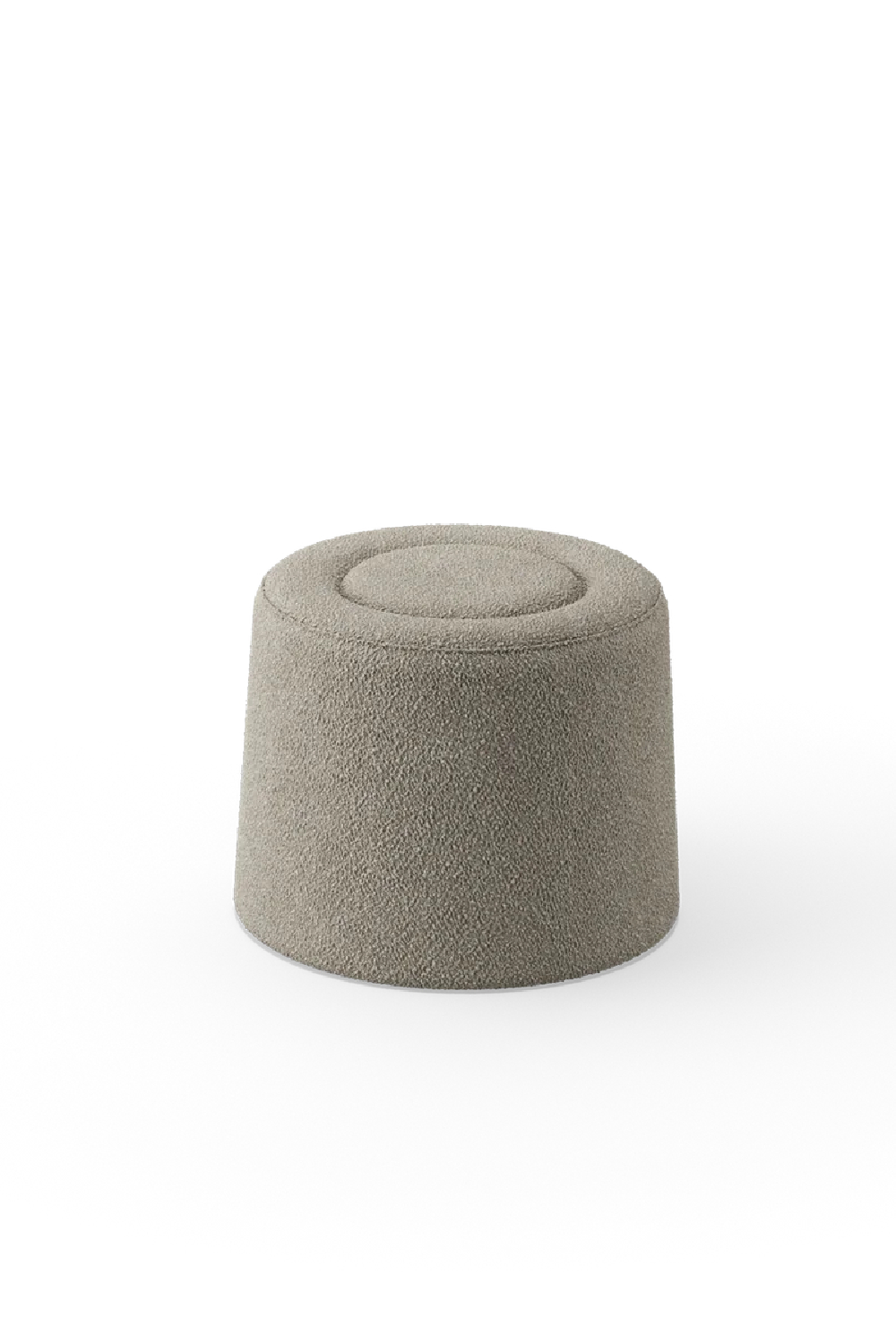   Beige Bouclé Upholstered Pouf | Oroa.com
