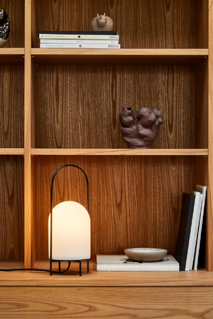   White Glass Contemporary Table Lamp | Oroa.com
