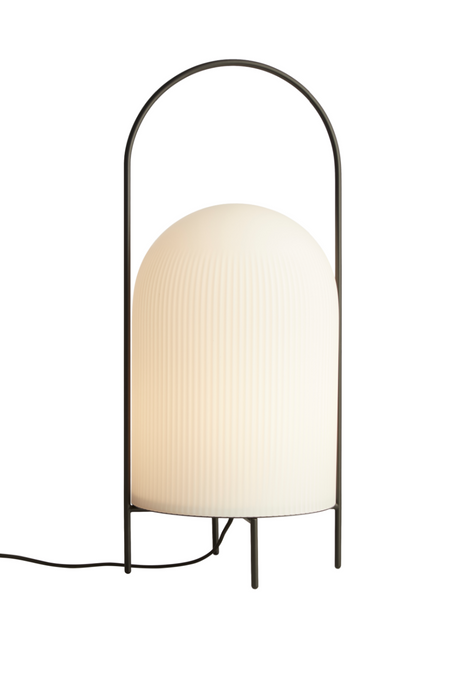   White Glass Contemporary Floor Lamp | Oroa.com