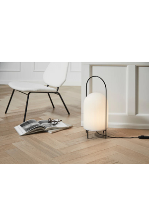   White Glass Contemporary Floor Lamp | Oroa.com