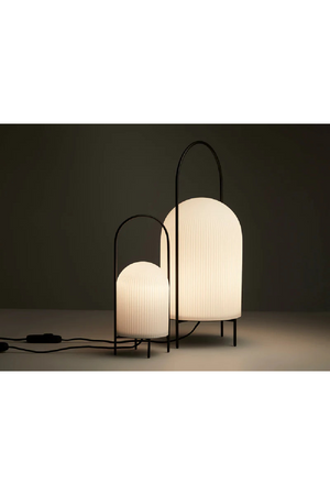   White Glass Contemporary Floor Lamp | Oroa.com