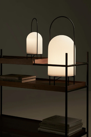  White Glass Contemporary Floor Lamp | Oroa.com