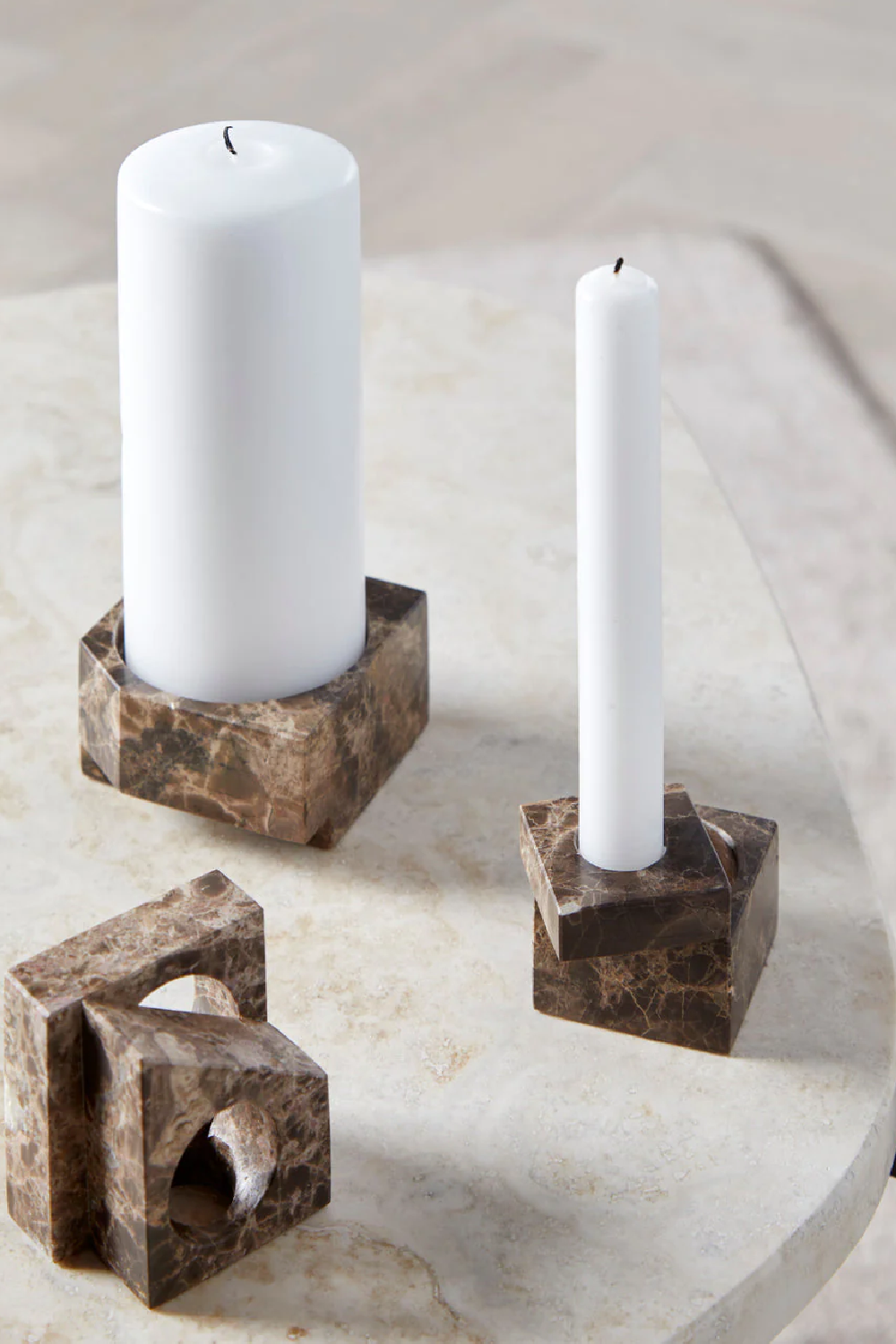   Marble Contemporary Candle Holder | Oroa.com