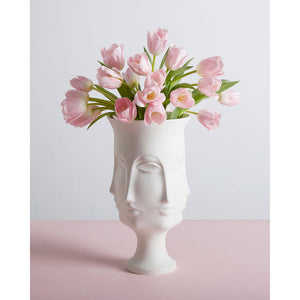   Unglazed Porcelain Faces Urn | Oroa.com