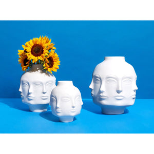   Unglazed Porcelain Face Vase L | Oroa.com