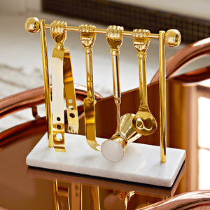   Brass Finish Barware Set | Oroa.com