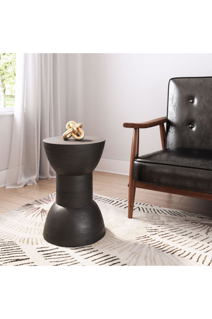   Black Wooden Hourglass Side Table | Oroa.com