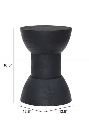   Black Wooden Hourglass Side Table | Oroa.com