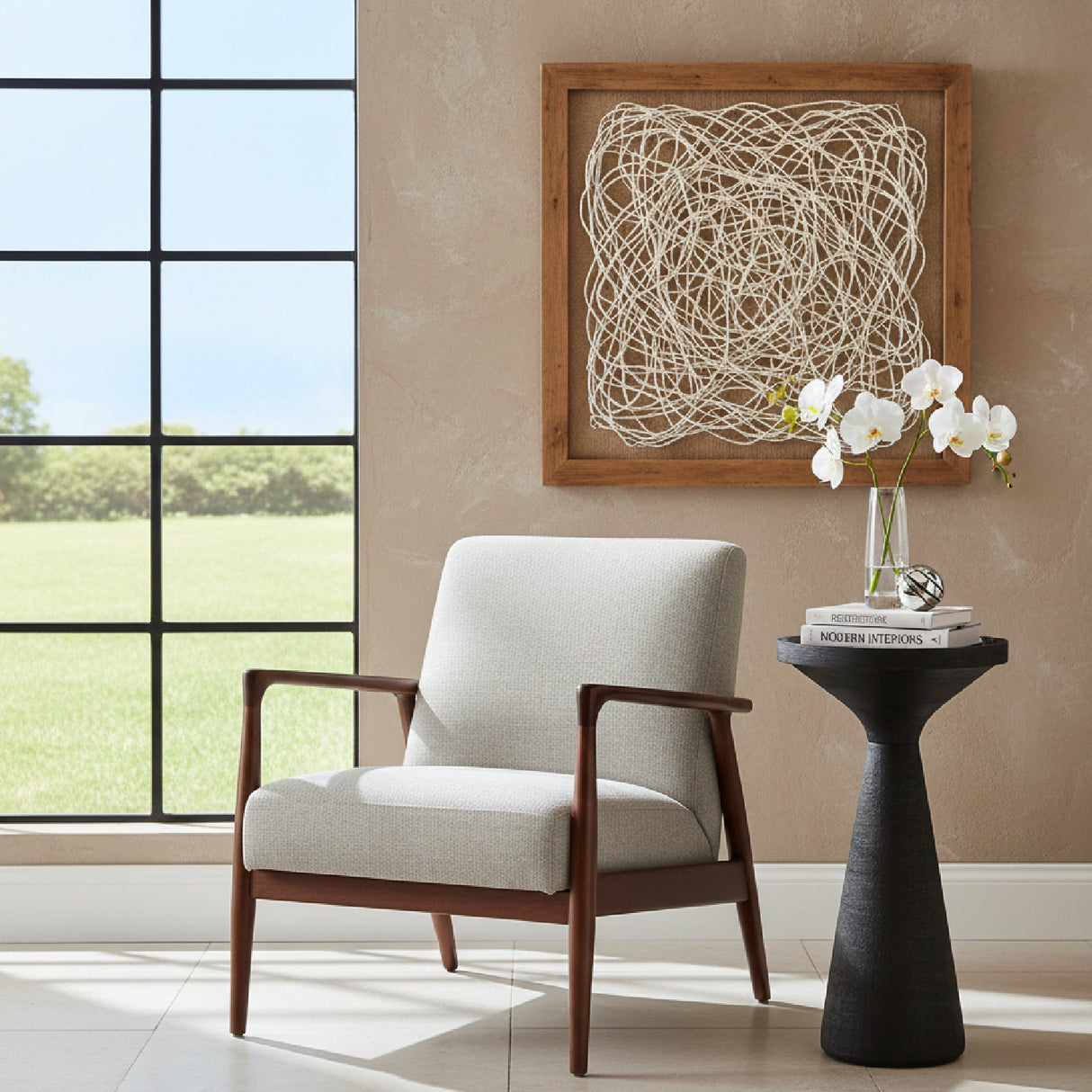   Black Minimalist Wooden Side Table | Oroa.com
