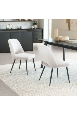   White Shearling Dining Chairs (2) | Oroa.com