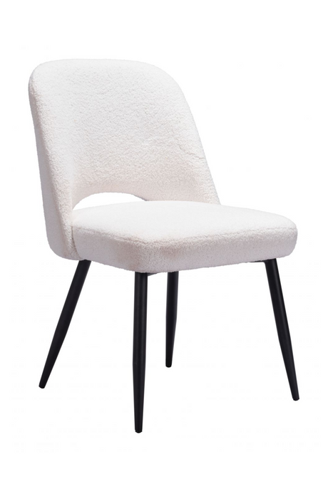  White Shearling Dining Chairs (2) | Oroa.com