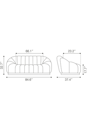   Shearling Channeled Sofa | Oroa.com