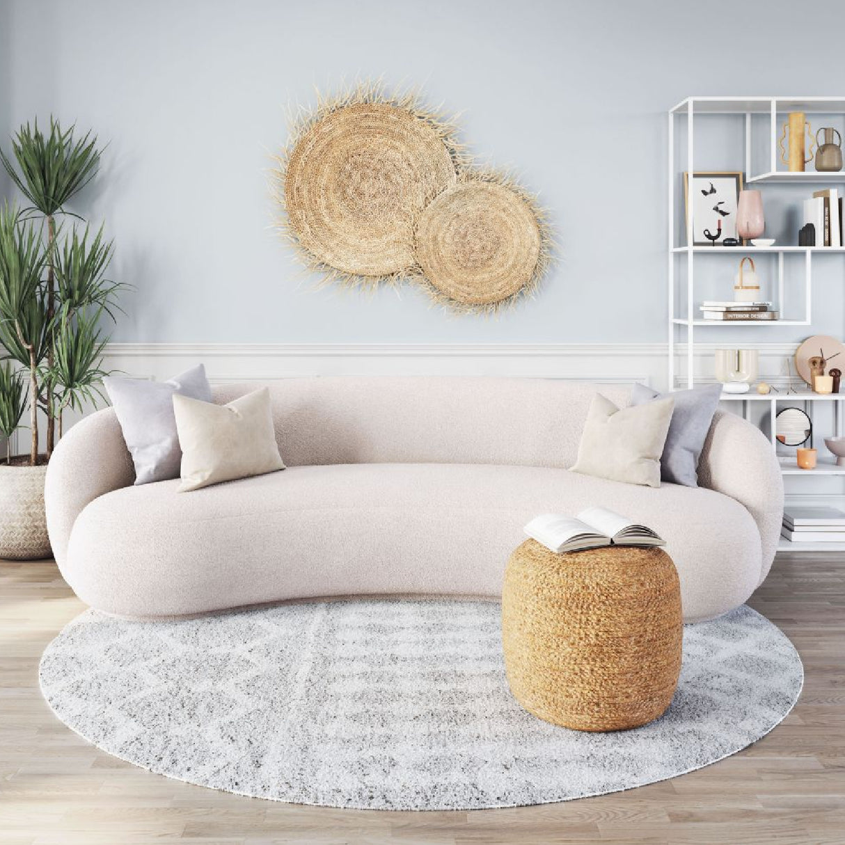   Cream Curved Sofa | Oroa.com